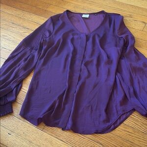 CAbi Purple Long Sleeve Buttoned Blouse